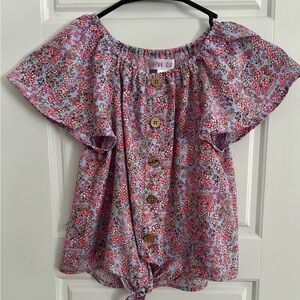 Cute Japna Girl Floral Tie-Front